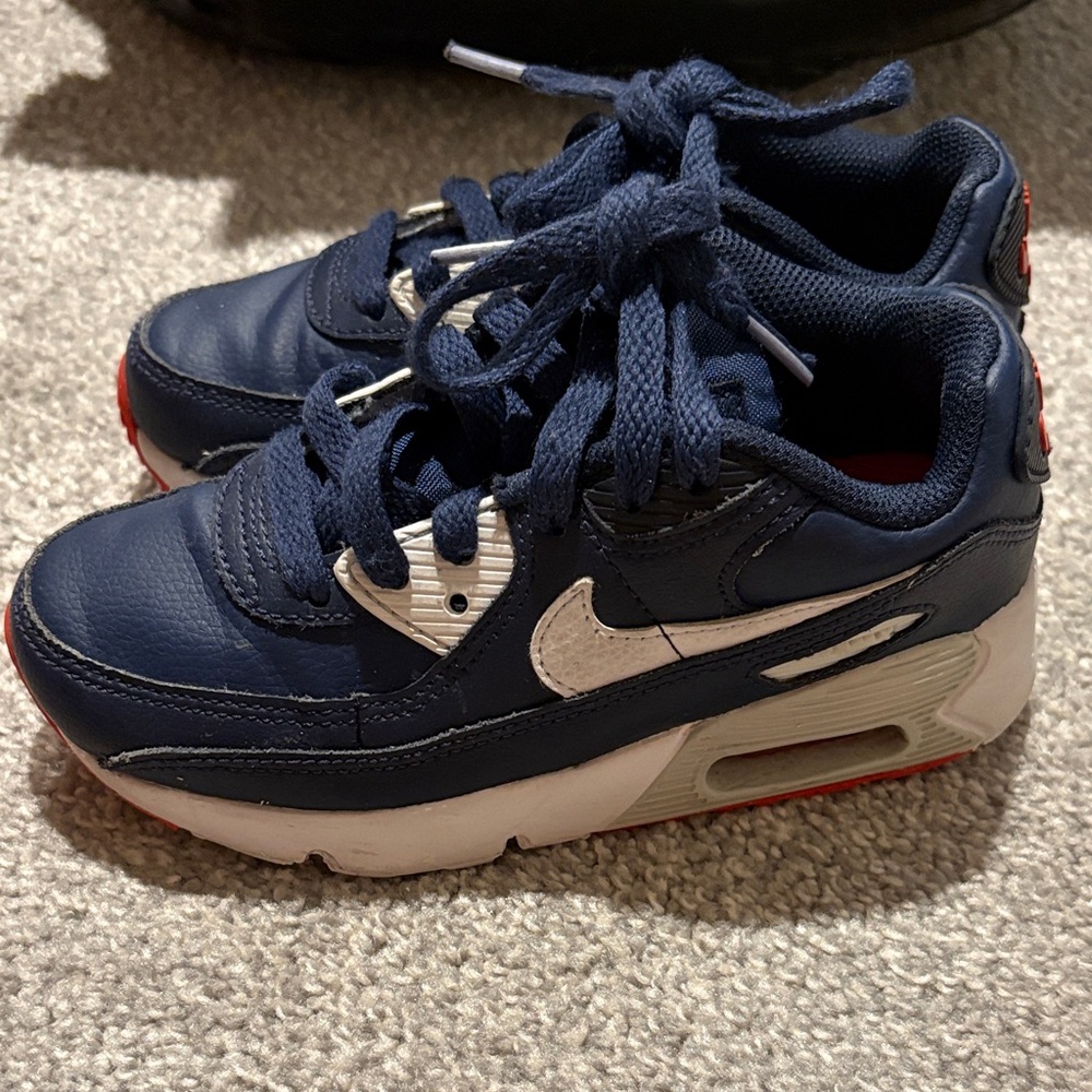 Kids Navy Blue and White Sneakers